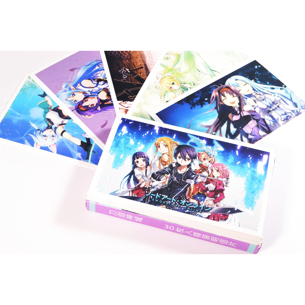[thanh lý bán lỗ]Hộp Postcard, Bưu thiếp Anime - Sword Art Online 15x9cm [AAM] [PGN22]