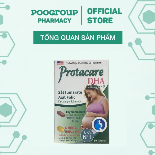 Viên uống Protacare DHA (Xanh) Omega – 3 bổ sung sắt, acid folic, omega3 cho mẹ bầu giúp bé sáng mắt, tăng đề kháng