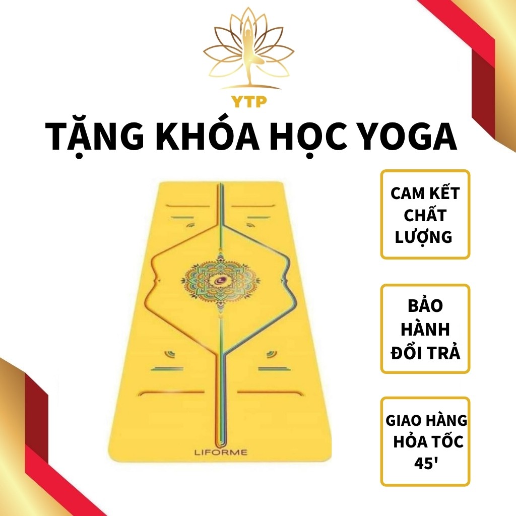 Thảm Tập Yoga Cao Su Liforme Phiên Bản Đặc Biệt L1LIFORMEDB, Họa Tiệt Đẹp, Nhập Khẩu Anh, Tặng Túi Chính Hãng YTP