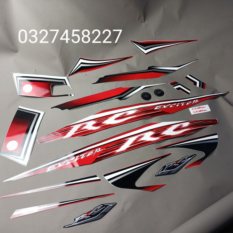 Bộ tem dán xe EXCITER 2010 màu đỏ RC xịn 3 lớp
