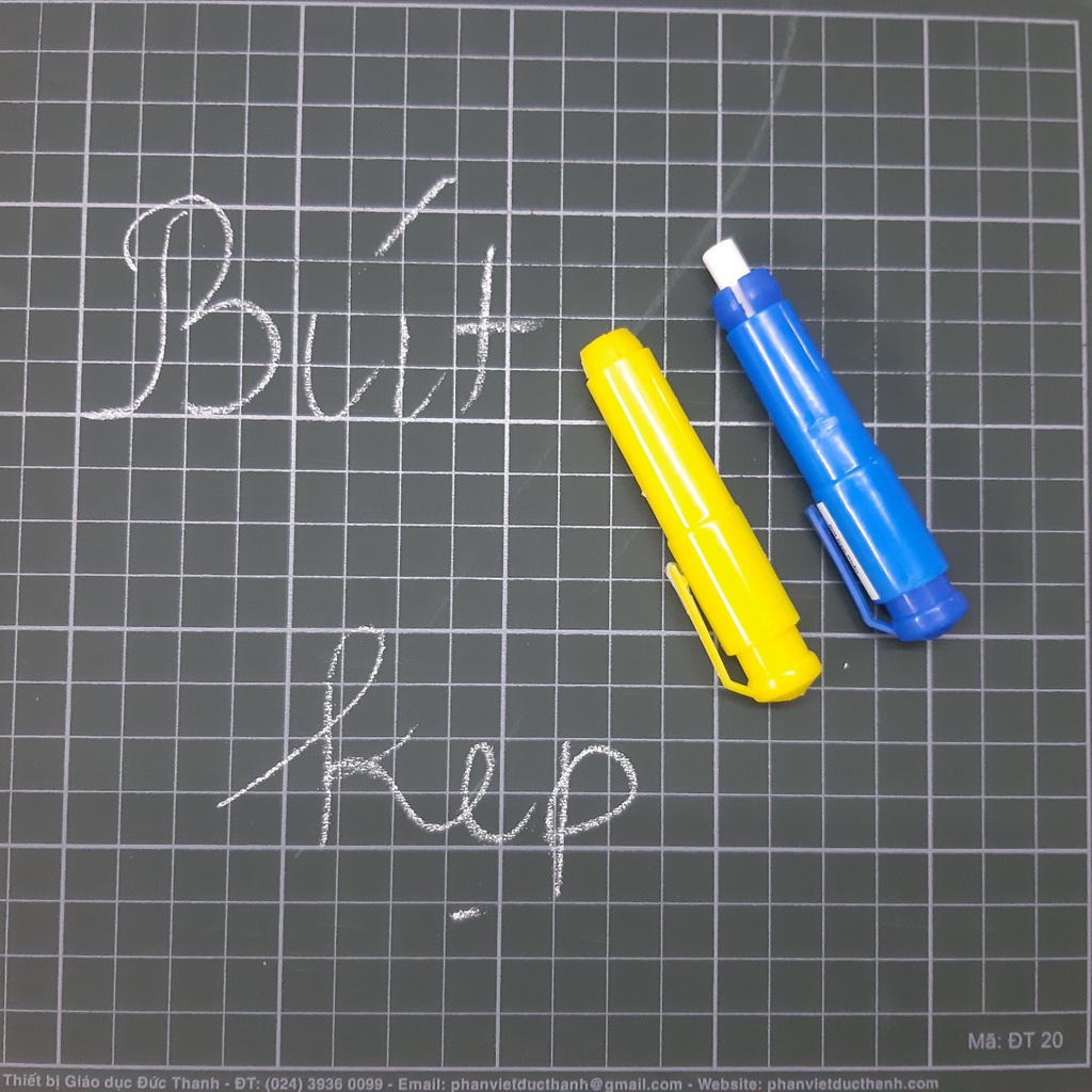 Bút Kẹp Phấn Viết Bảng ,Dụng cụ cầm phấn bảo vệ da tay Đức Thanh dễ dáng điều chỉnh phấn, 2 màu Xanh / Vàng
