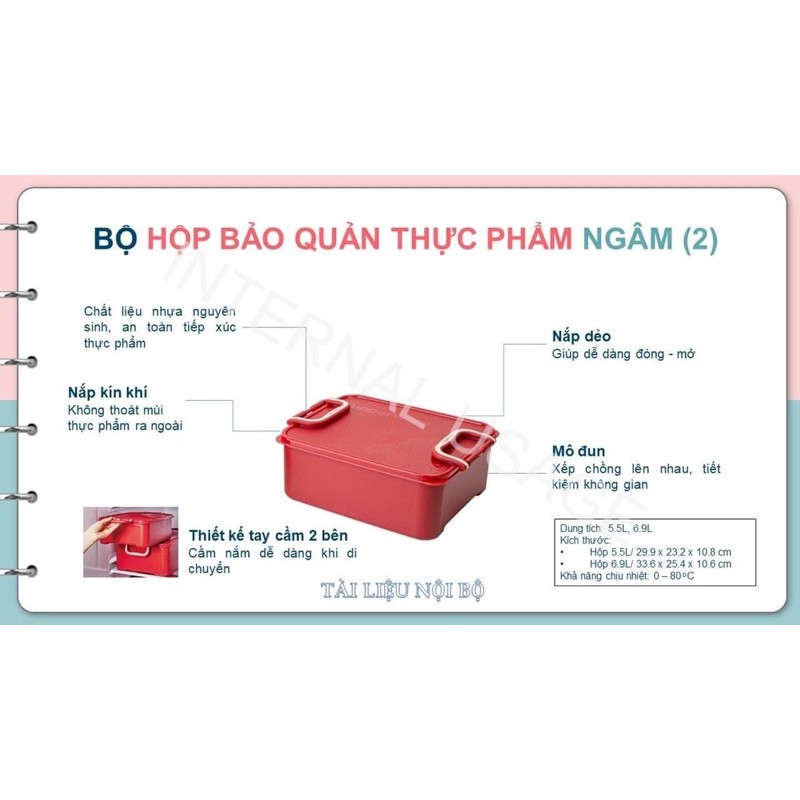 Bộ hộp BQTP ngâm, kim chi dưa cà Tupperware size to