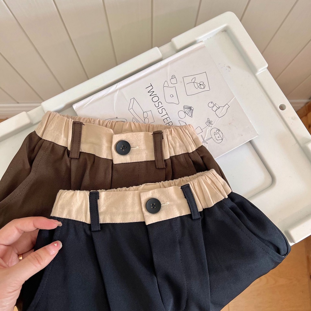 Quần Dài Dáng Rộng Màu Trơn Cài Nút Phong Cách Hàn Quốc Thời Trang Mùa Thu Mới Cho Bé Trai