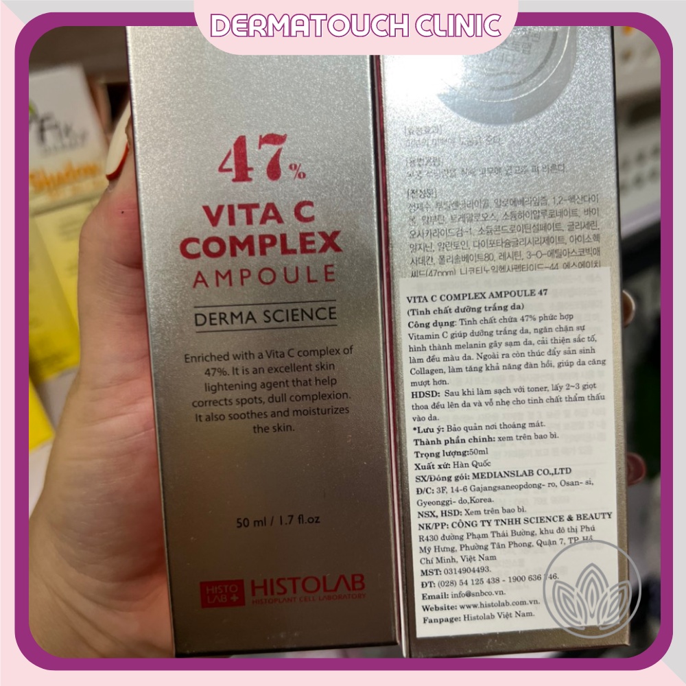 Serum Vita C Complex Ampoule 47% Histolab Dưỡng trắng da, mờ thâm