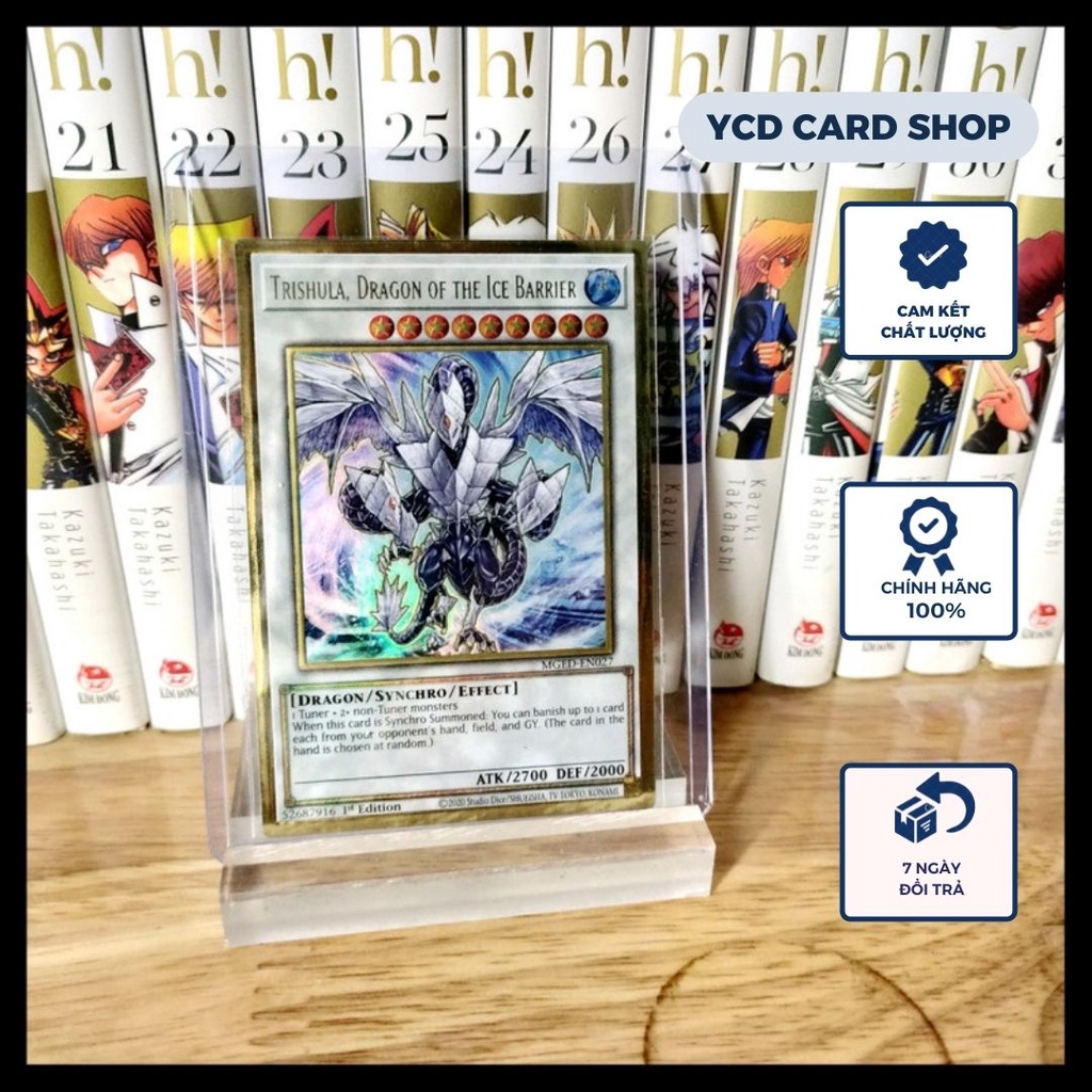 Thẻ bài yugioh chính hãng Trishula, Dragon of the Ice Barrier – Premium Gold Rare