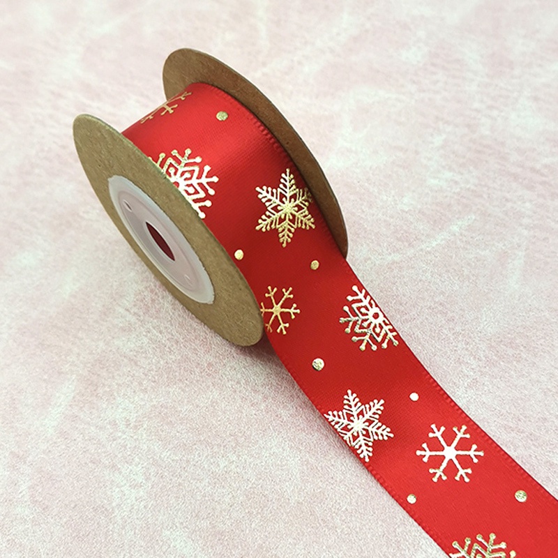 Cuộn Dây Ruy Băng Bằng Vải Satin Mạ Đồng 25mm (10 Yards) Dùng Gói Quà Giáng Sinh
