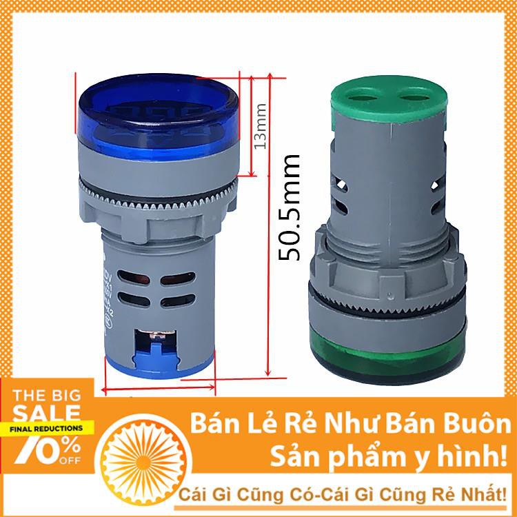 Đèn Báo Điện Áp Xoay Chiều AD16-22DSV Thế 60-500V 22mm Màu Đỏ