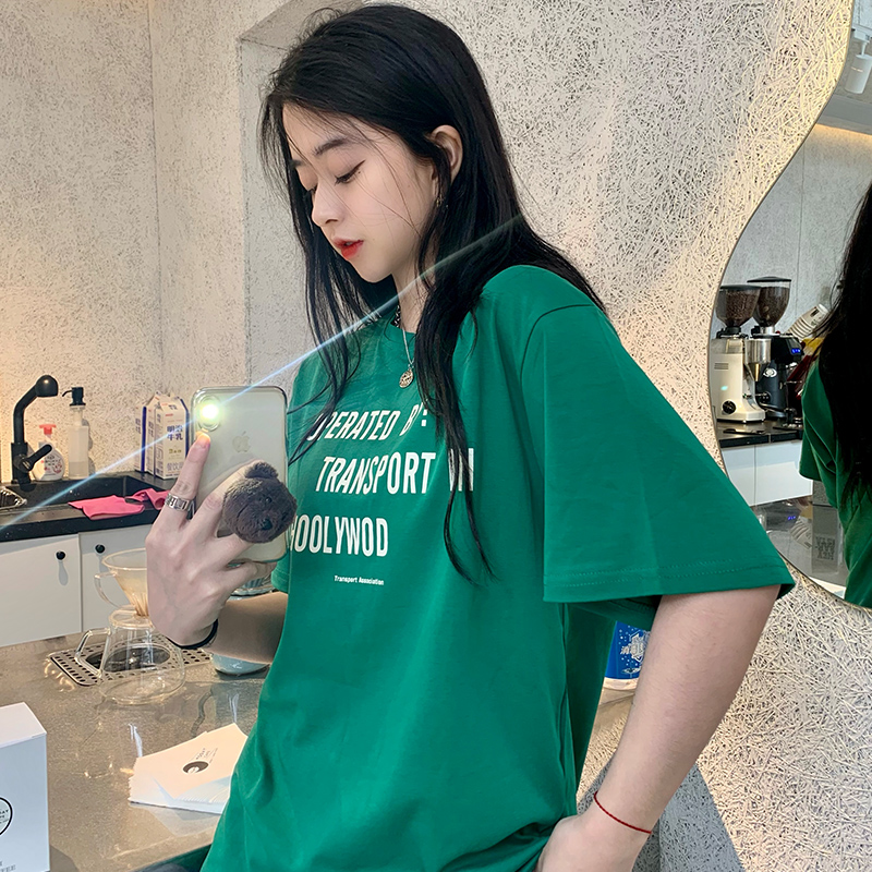 Áo Thun Nữ Ngắn Tay In Chữ Nhiều Màu Thời Trang