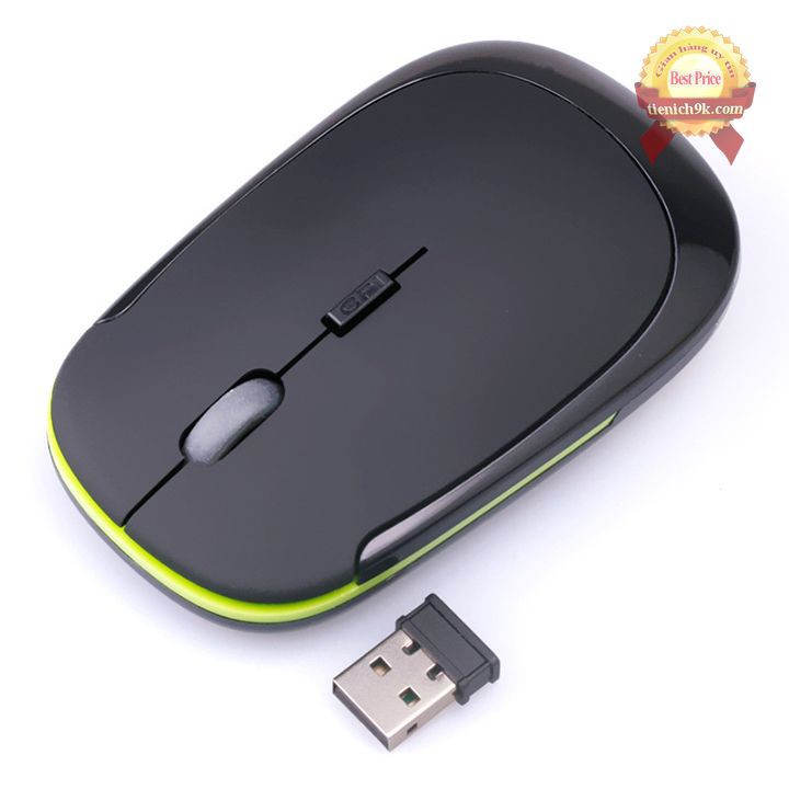 Chuột quang không dây siêu mỏng wireless mouse 2.4GHz có nút chỉnh DPI (Mỏng 2cm)