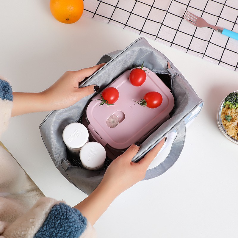 Túi đựng cơm cỡ lớn Family cao cấp có 4 lớp lót cách nhiệt, chống thấm, túi đựng thức ăn giữ nhiệt size 28x19x19cm