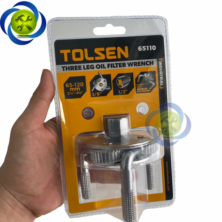 Cảo lọc dầu 3 chấu chân tròn Tolsen 65110 phạm vi mở 65-120mm