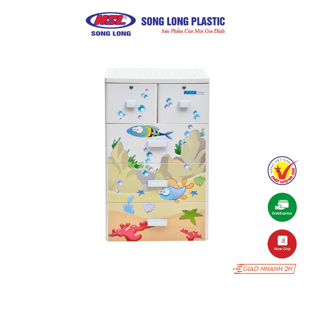 Tủ Quần Áo Trẻ Em Pucca 4 Tầng Song Long Plastic