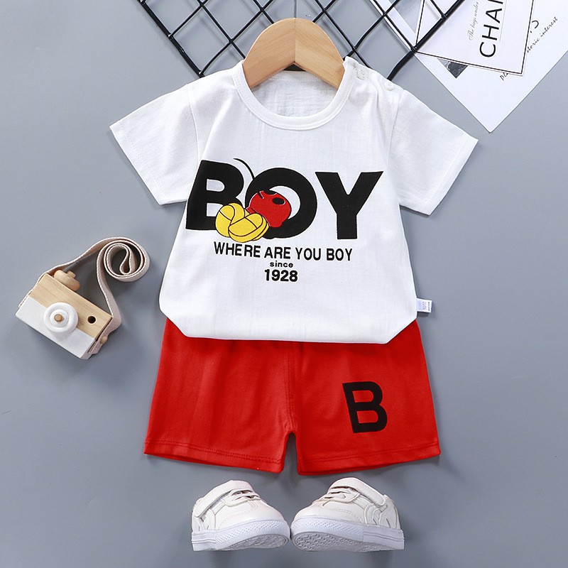 1-6 tuổi Cô bé Bộ thời trang trẻ em mùa hè Cotton Cotton Tay áo ngắn + Quần short 2 mảnh