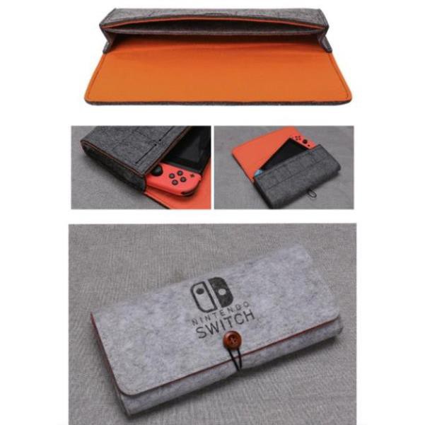Túi đựng máy game Nintendo Switch + 5 thẻ game. Thời trang, lót vải mềm. Nhỏ gọn.