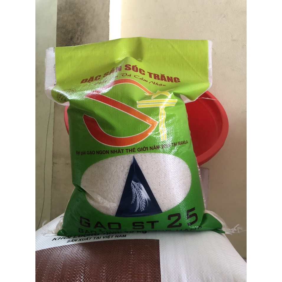 Gạo Thơm ST25 Túi 5Kg - Đạt Giải Gạo Ngon Nhất Thế Giới Năm 2019 tại Manila - Đặc Sản Sóc Trăng