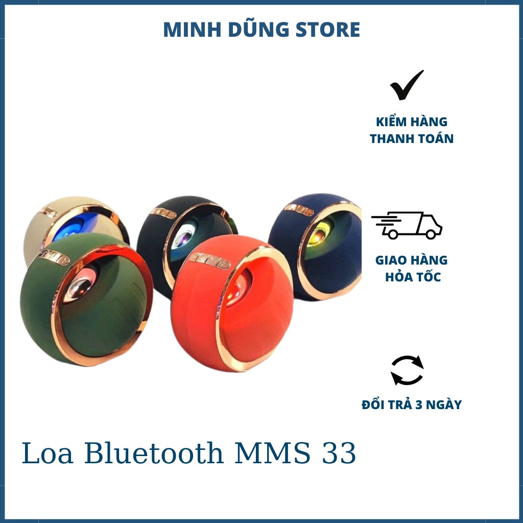 Loa Bluetooth Không Dây - Loa Nghe Nhạc di động kết nối bluetooth MMS-33 Có Khe Cắm Thẻ Nhớ,Loa Có Đèn Cao Cấp