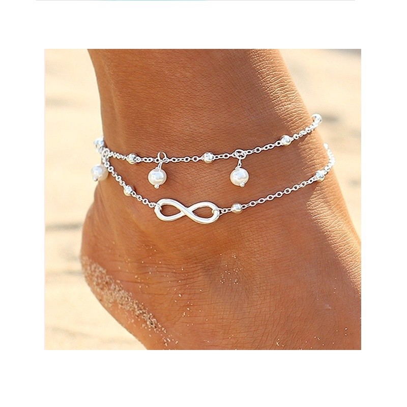 [sweet] Women retro boho Double Chain Ankle Bangle Bracelet Barefoot Sandal Beach Jewelry Gifts | BigBuy360 - bigbuy360.vn