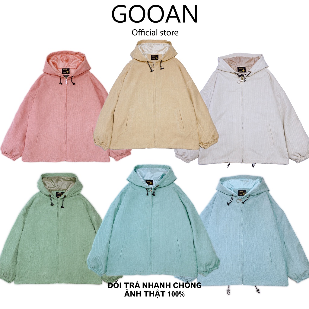 Áo khoác nhung gân nữ Ulzzang Unisex | chống nắng | form rộng - Gooan
