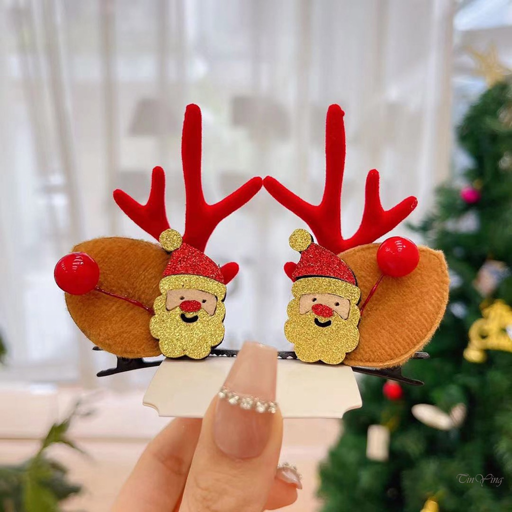 GETNOIVAS Set 2 Kẹp Tóc Phong Cách Giáng Sinh Dễ Thương