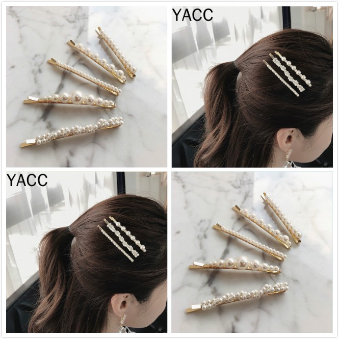 Kẹp tóc đính ngọc trai giả xinh xắn thời trang dành cho nữ