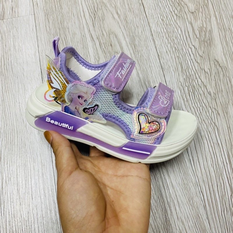 Dép sandal công chúa Elsa cho bé gái,hàng siêu nhẹ đế khâu chắc chắn.