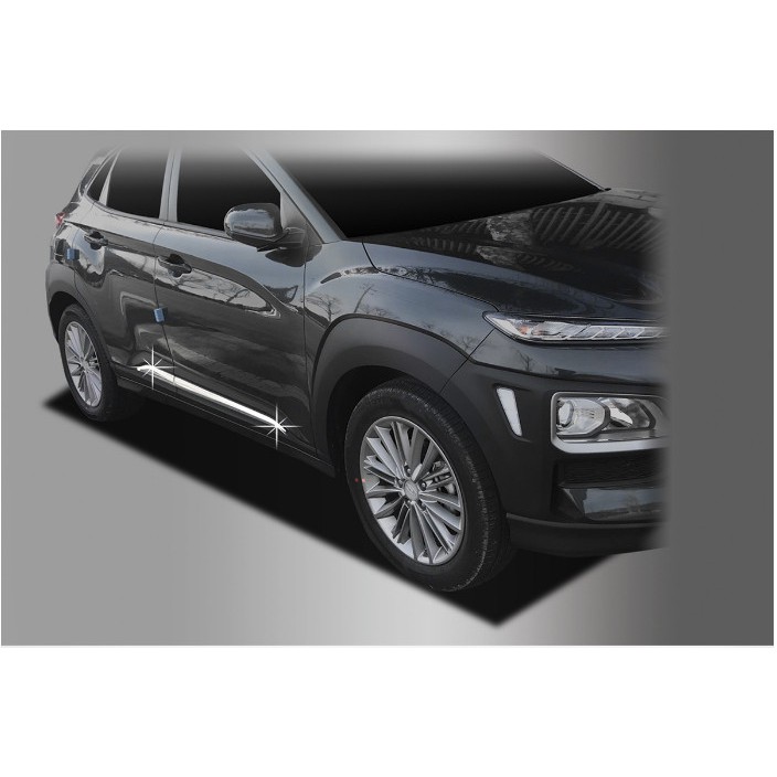 Nẹp Sườn Inox Xe Hyundai KONA 2018 2019 2020 2021 Cao Cấp, Kiểu dáng thể thao cá tính