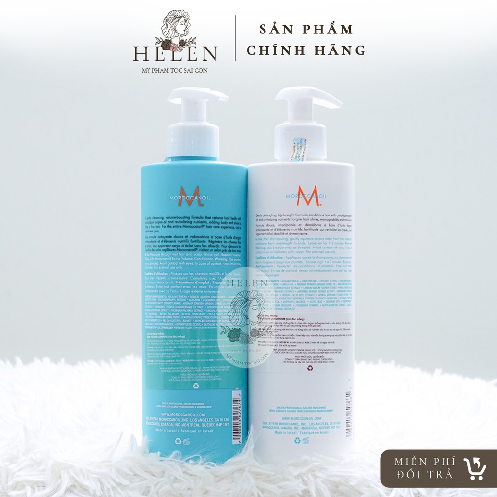 Dầu Gội Xả Tăng Phồng Tóc Moroccanoil VOLUME FREESHIP Dưỡng Ẩm, Phục Hồi Độ Ẩm, Phục Hồi Tóc, Chăm Sóc Tóc Chính Hãng