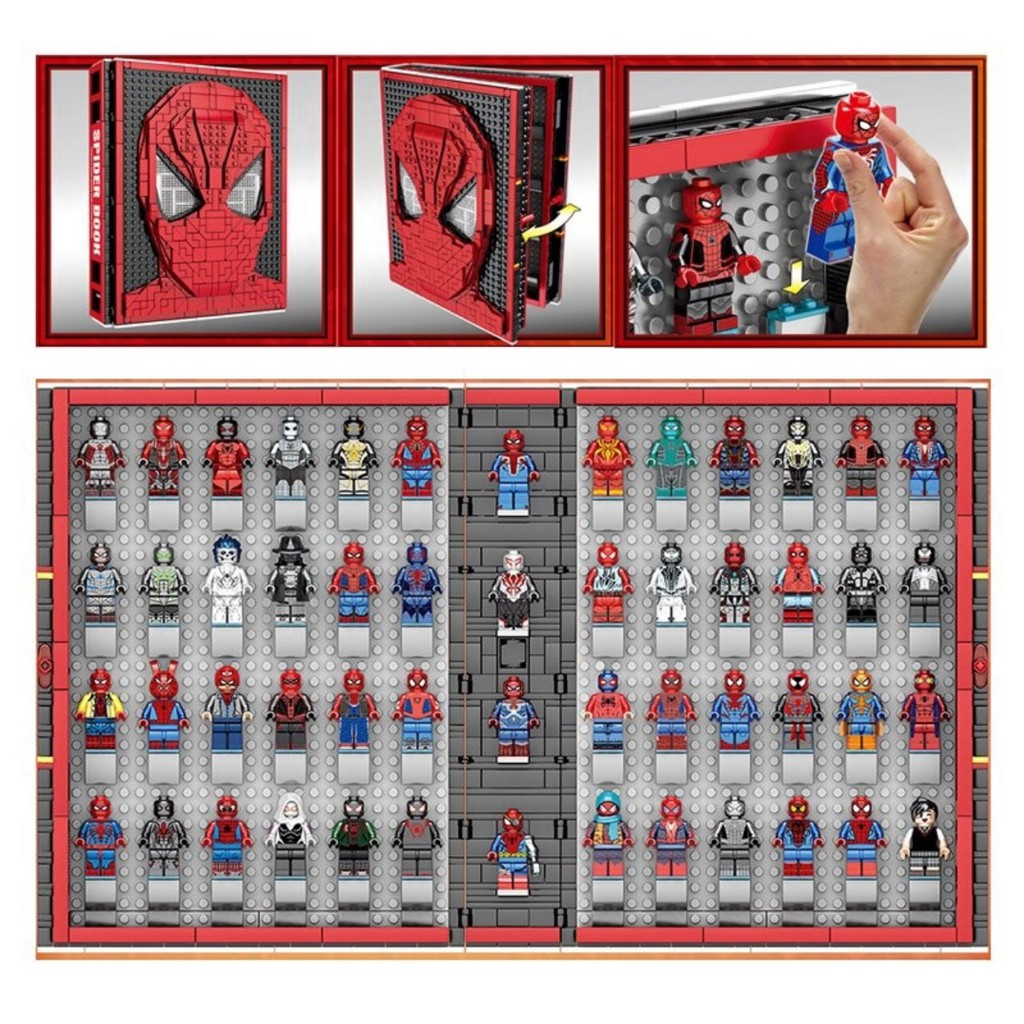 (CÓ SẴN) Lắp ghép Mô hình Spider Man Ironman Collection Book Superheros 52 Figures SY 1461