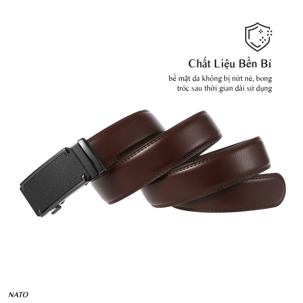Thắt Lưng Nam BỤI Khóa Tự Động Da Bò Thật Cao Cấp Bền Đẹp Sang Trọng Công Sở Thời Trang Đi Làm Học Dây Nịt Tăng NATO