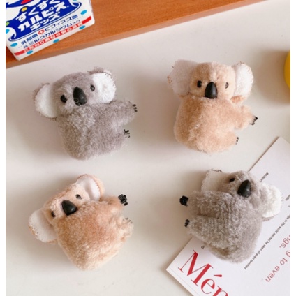 Kẹp Tóc Hình Gấu Koala Hoạt Hình Ba Chiều Bằng Lông Nhung Dễ Thương Xinh Xắn