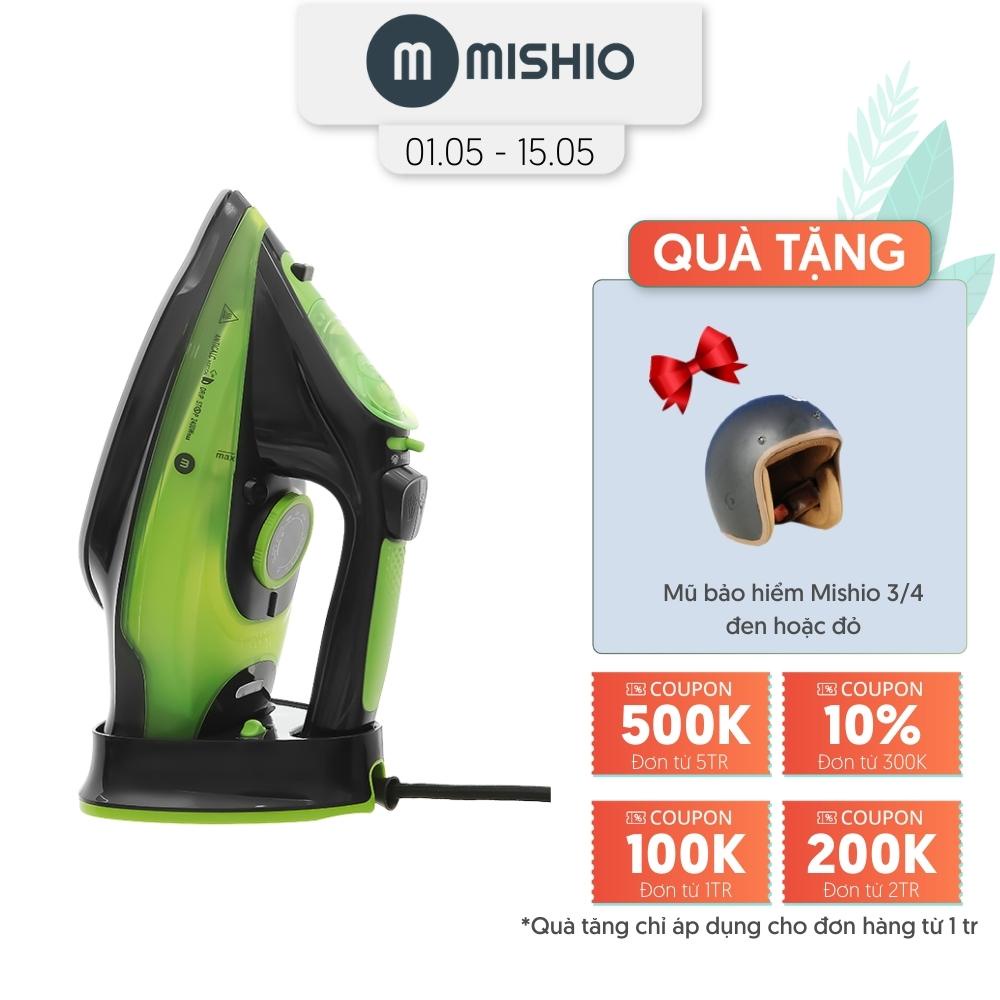 [Mã ELHADEV giảm 4% đơn 300K] Bàn Ủi Hơi Nước Không Dây Mishio đế ceramic MK230 2400W