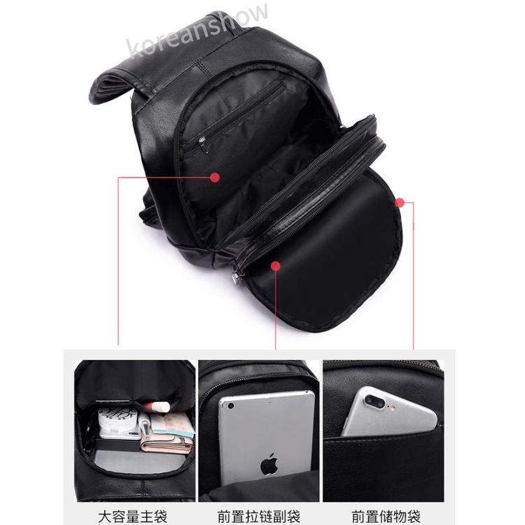 Balo da thời trang Hàn Quốc màu đen dành cho nữ