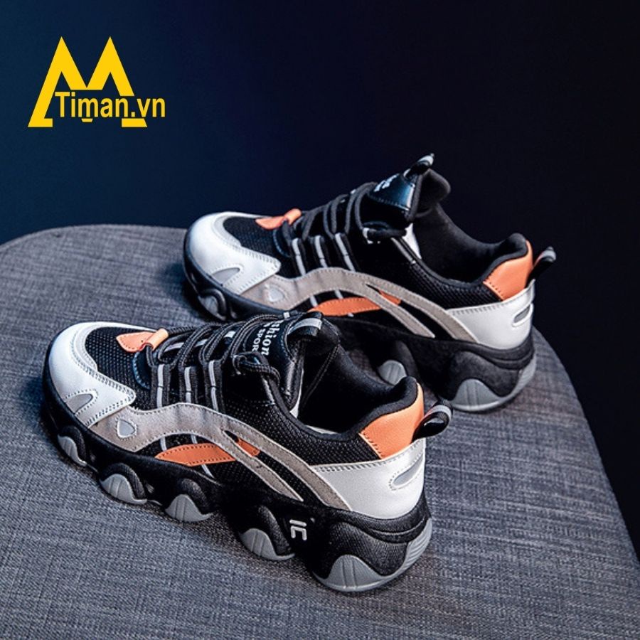Giày thể thao nữ sneaker độn đế đẹp màu trắng siêu nhẹ chất liệu vải cho trung niên bảo hành 1 năm HT04 TIMAN