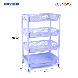 Kệ Chén Lớn 4 Tầng Bánh Xe Duy Tân 63.5 x 40 x 105 cm ( mã K633/4)