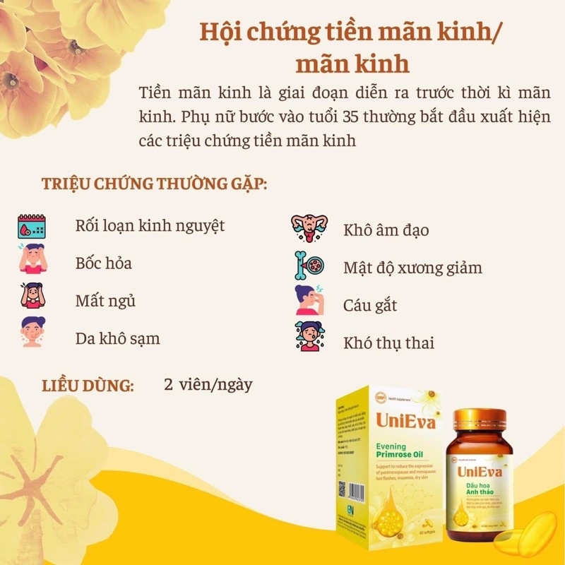 UniEva dầu hoa anh thảo lọ 60 viên