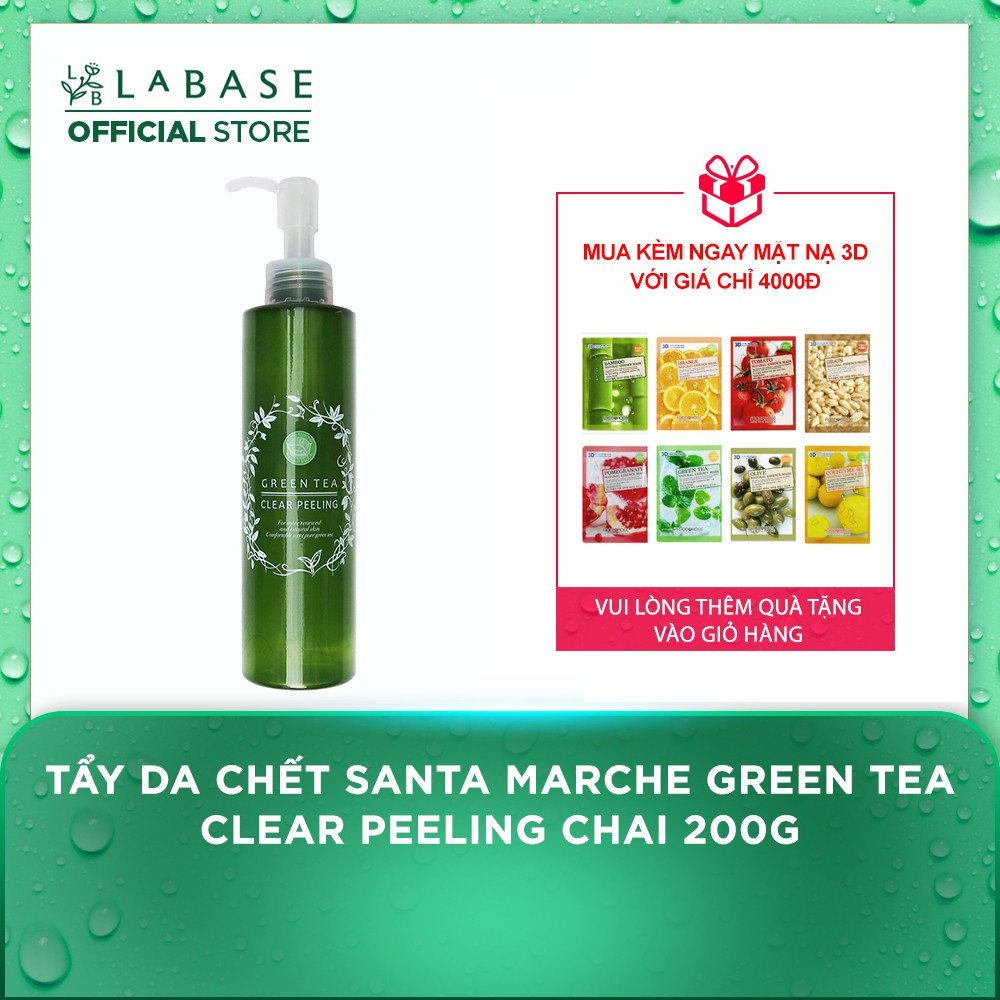 Gel Tẩy da chết trà xanh Santa Marche Green Tea Clear Peeling 200g