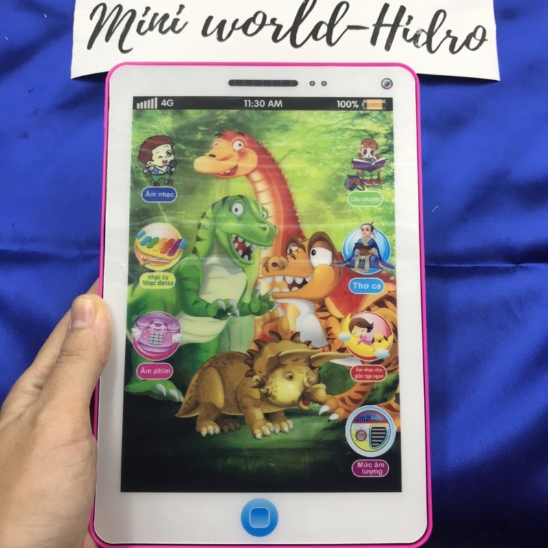Đồ chơi iPad máy tính bảng màn hình cảm ứng kể  chuyện ru ngủ đọc thơ phát nhạc tiếng Việt cho bé tặng kèm pin