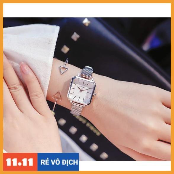 [Hàng chính hãng] [NEW ARRIVAL] Đồng hồ nữ Ulzzang mặt vuông cá tính - HÀNG CHÍNH HÃNG - dây nhuyễn siêu mỏng
