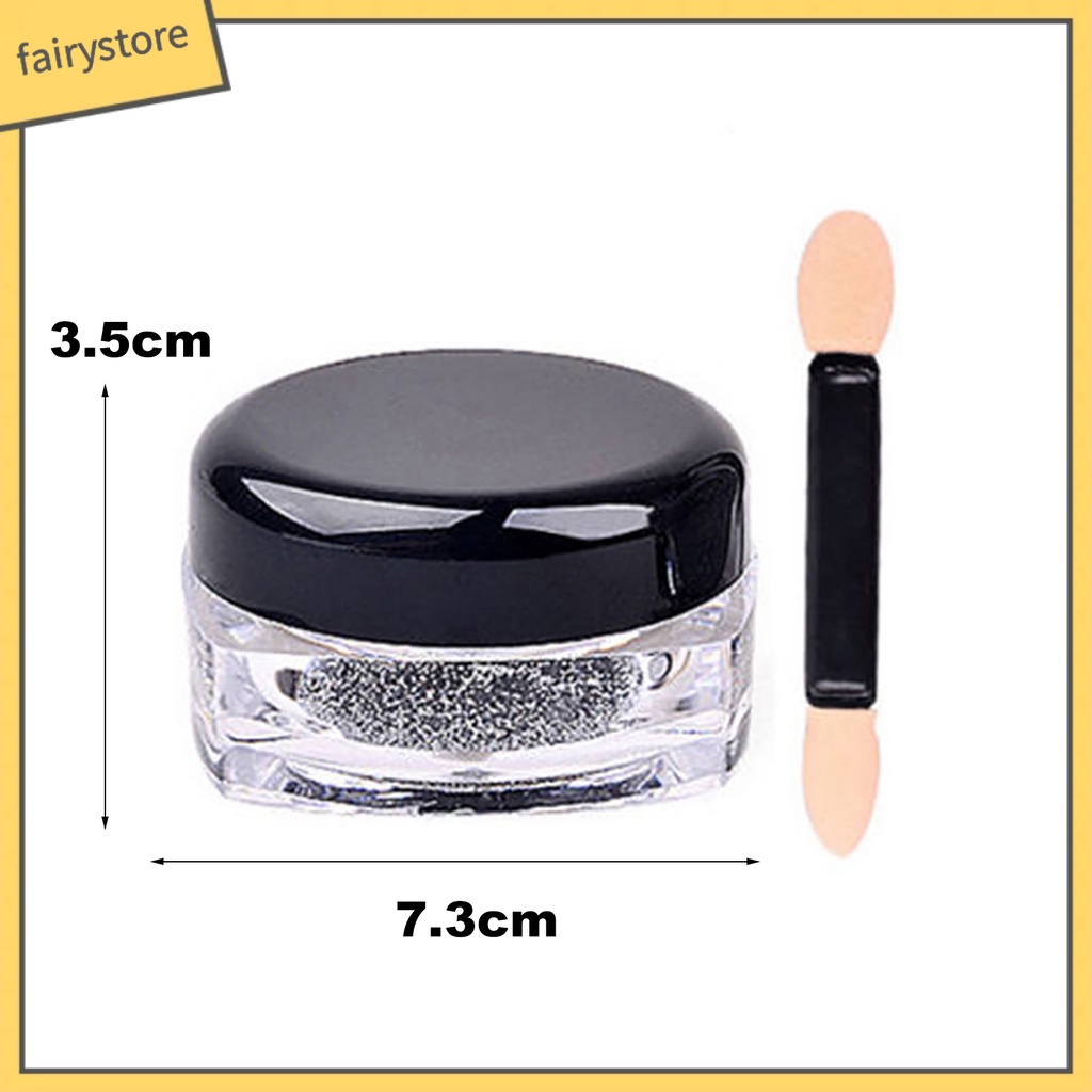 Lọ bột kim tuyến lấp lánh sáng bóng kèm cọ dùng trang trí móng tay nghệ thuật độc đáo