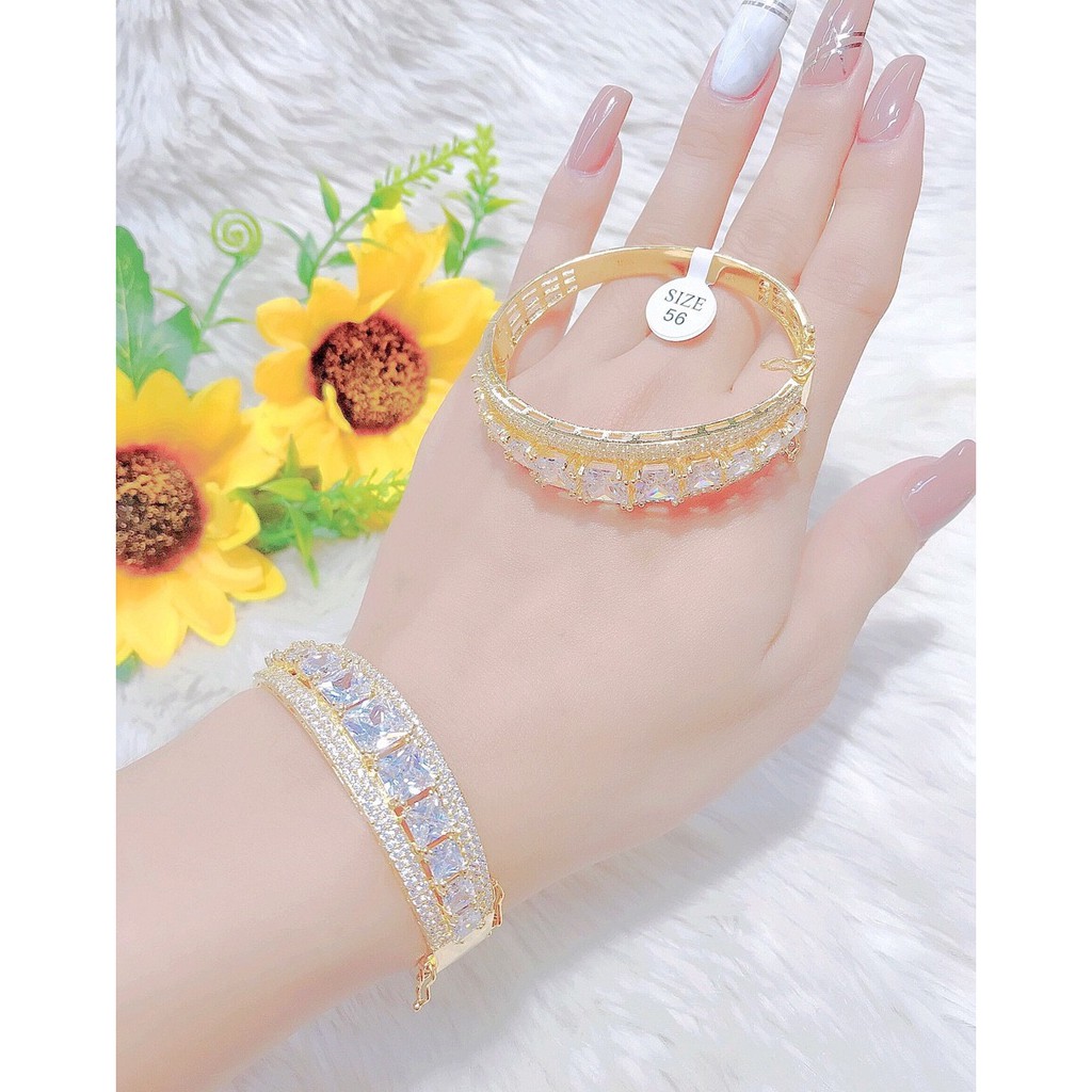 Vòng Tay Nữ Mạ Vàng 18K Đính Đá 121R1510 - Bao đổi trả trong vòng 07 ngày - Hàng shop tự chụp
