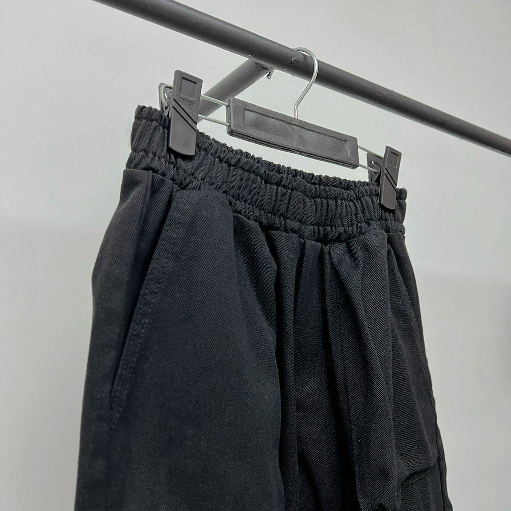Cargo pants kaki nút bấm lưng thun ống rộng unisex , quần ống rộng túi hộp cạp thấp nam nữ phong cách y2k - gin store