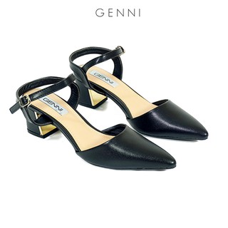 Sandal bít mũi gót vuông 5p ge224 - genni