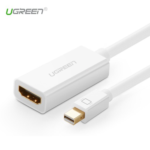 Cáp Chuyển Mini Displayport Sang HDMI UGREEN 10460 (Màu trắng)- Thunderbolt To HDMI - Hàng Chính Hãng