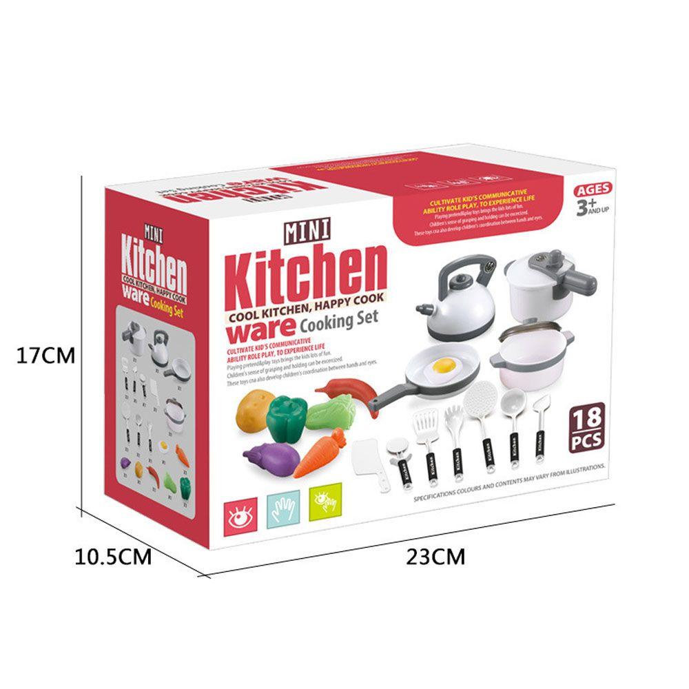 Bộ 18 Món Đồ Chơi Nhà Bếp Bằng Nhựa Thiết Kế Dễ Thương Cho Bé