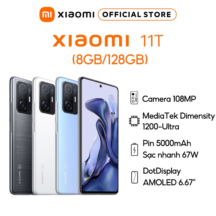 [Mã ELMALL500K giảm 8% đơn 500K] Điện thoại Xiaomi 11T 8+128GB | PIN 5000mAh | Sạc Nhanh | Hàng Chính Hãng | BH 18T | WebRaoVat - webraovat.net.vn