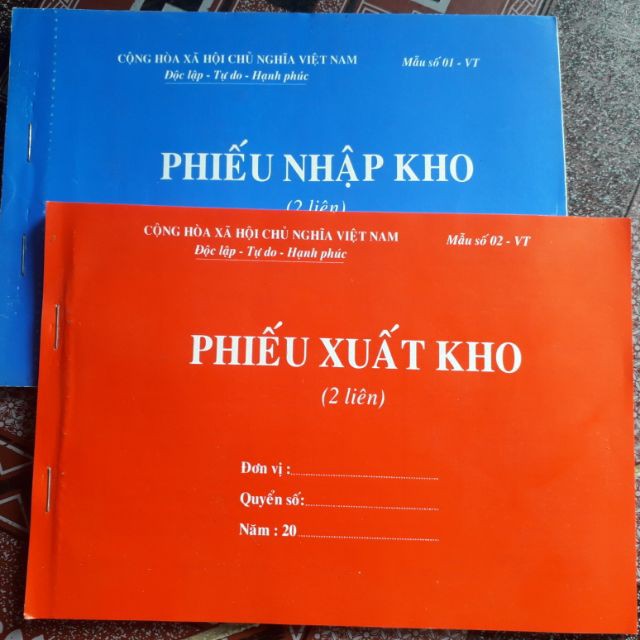 (A5 dày 100 tờ) Quyển phiếu thu, phiếu chi, phiếu xuất kho, phiếu nhập kho 2lien/3lien