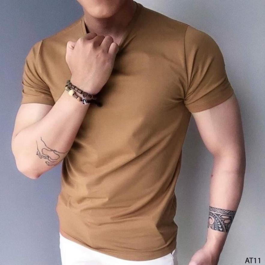 Áo PHÔNG CỘC TAY CỔ TRÒN, Thun Cộc Trơn, Dáng Slim, Vải Cottonn Nhẹ Thoáng, Thấm Mồ Hôi | BigBuy360 - bigbuy360.vn