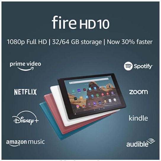Máy tính bảng Kindle Fire HD 10, 2019, đời mới 9th - dung lượng 64GB tích hợp trợ lý ảo Alexa (All-New Fire HD 10)