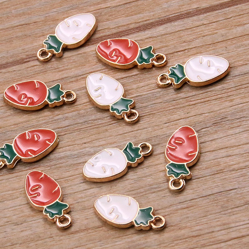 Set 10 Cà Rốt Tráng Men Mini 7 * 15mm Tự Làm Trang Sức