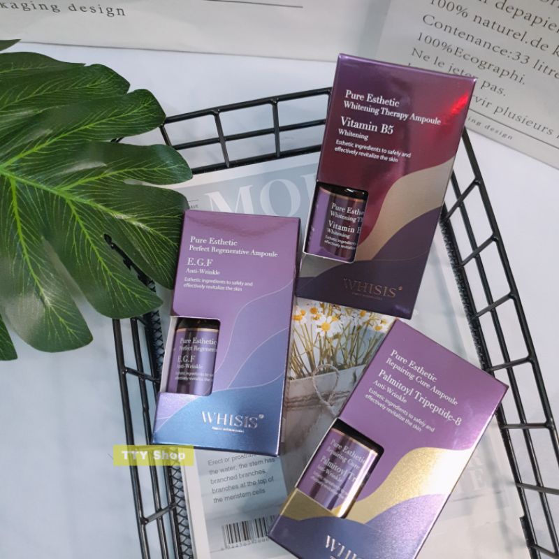 Serum dưỡng trắng da, cấp ẩm và làm sáng da vitamin B5 WHISIS Pure Esthetic Whitening Therapy Ampoule 30m
